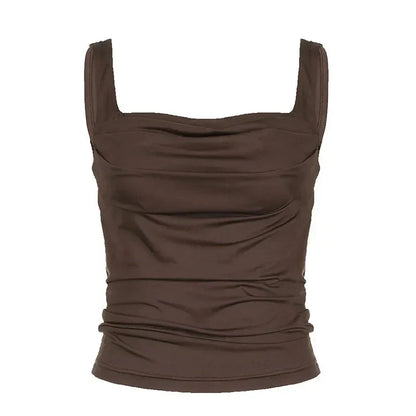 Bruine Crop Top Stretchy voor Vrouw