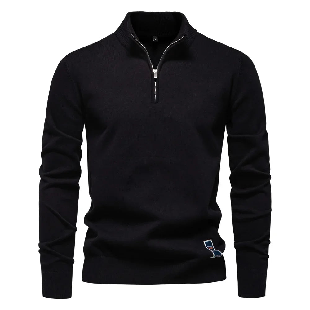 Heren Trui Quarter-Zip Comfortabel Klassieke Stijl Regular Fit