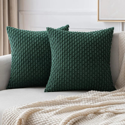 Ribfluwelen Sierkussen Geribbeld 45x45cm Voor Bank En Bed