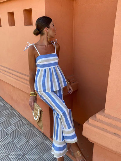 Dames Set Pantalon Lichtgewicht Zomerse Pasvorm