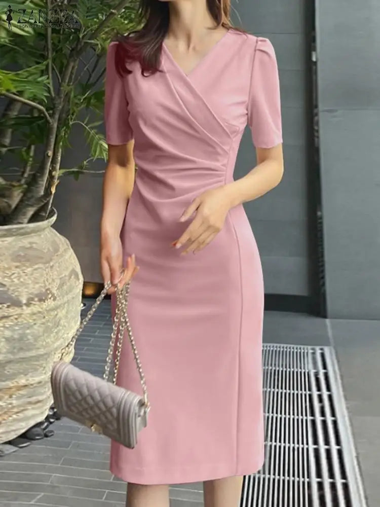 Zomerjurk V-Hals Elegant Lange Jurk voor Vrouw - StudioMarella