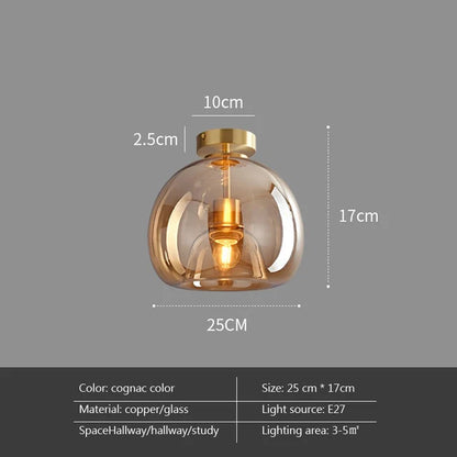 Moderne LED plafondlamp van glas – design plafondverlichting met E27 fitting voor woonkamer, slaapkamer en keuken