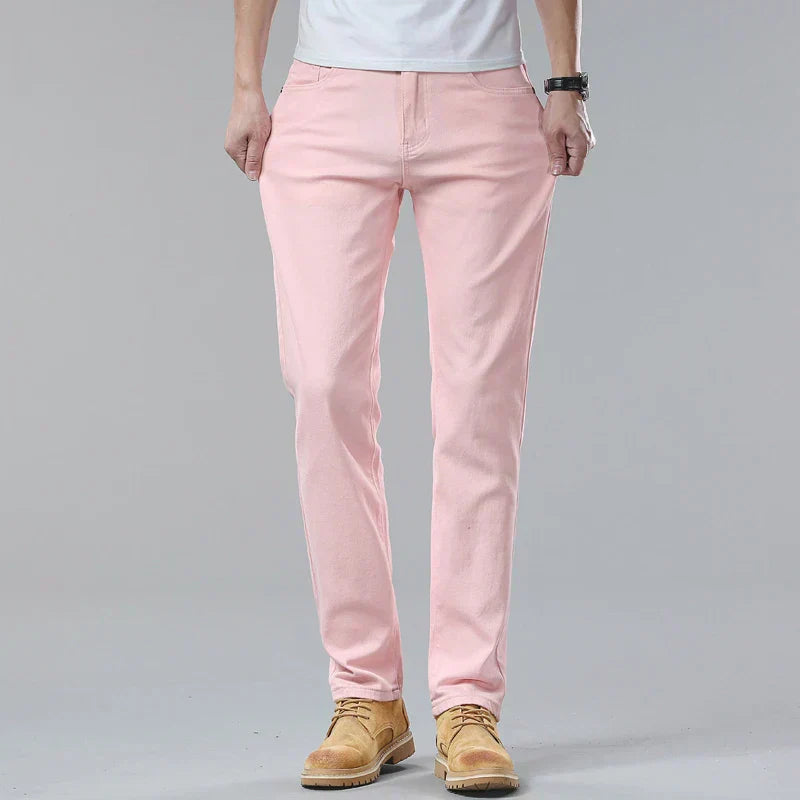 Heren Jeans Slim Fit Comfortabele Straight Broek