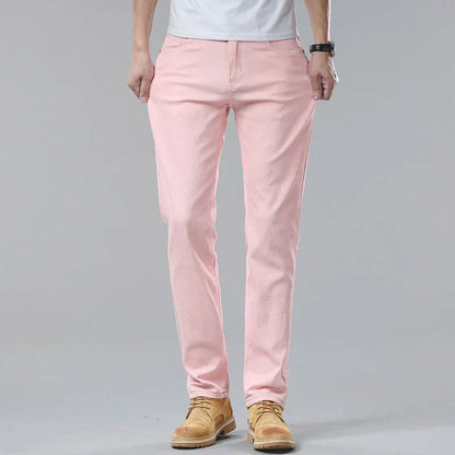 Heren Jeans Slim Fit Comfortabele Straight Broek
