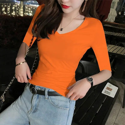Oranje Vrouwen Top Casual Katoen - StudioMarella