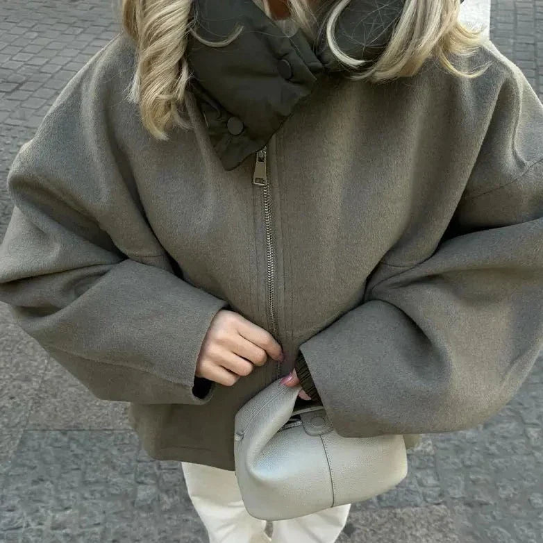 Dames Wollen Jas Met Capuchon Warm en Stylish