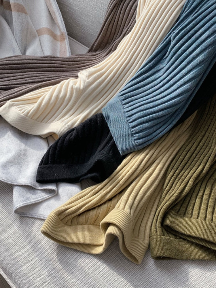 Vrouwelijke Gebreide Broek Comfortabel Ruim Elastisch