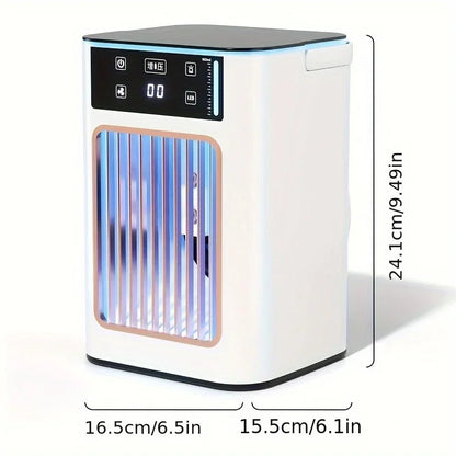 Compacte Luchtkoeler met USB Aansluiting voor Bureau en Thuis | Draagbare Desktop Ventilator met Bevochtiging voor Persoonlijke Verkoeling