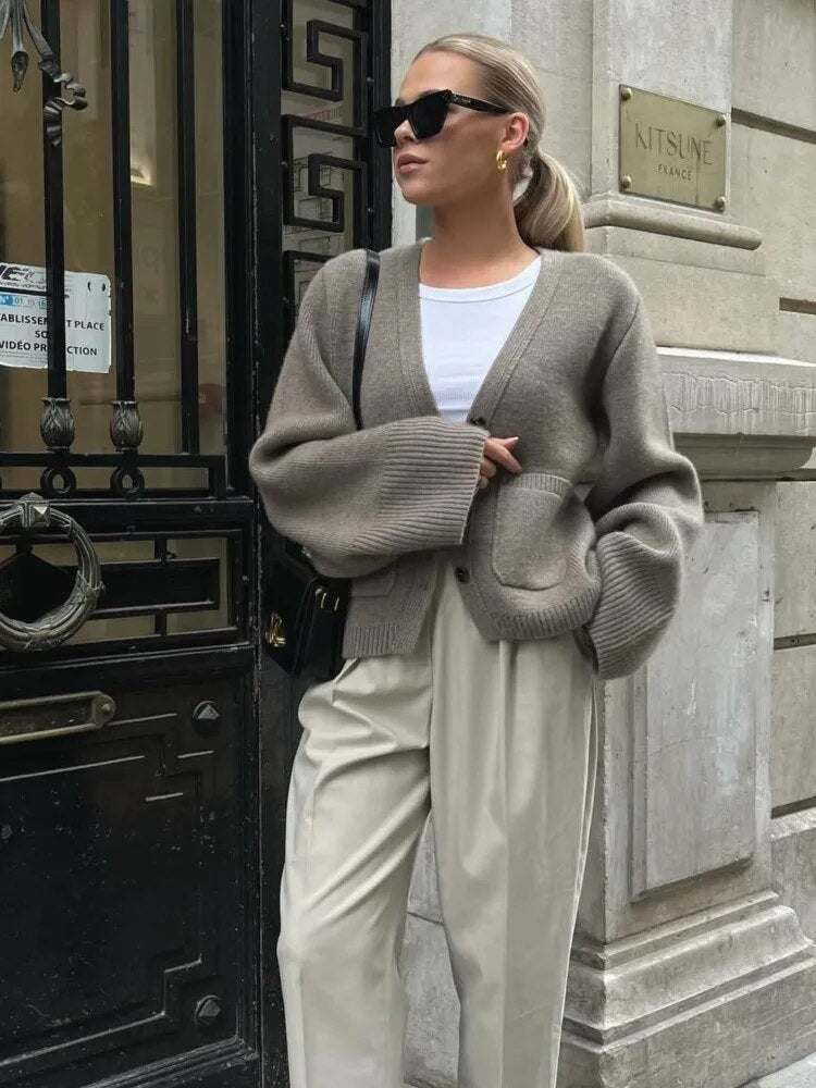Wolmix Vest Taupe Warm en Stijlvol