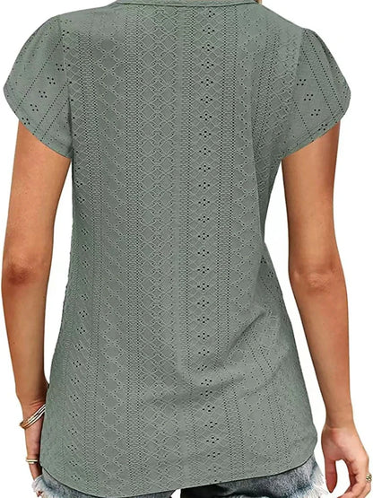 V-Hals T-Shirt Zwart Katoen voor Mannen