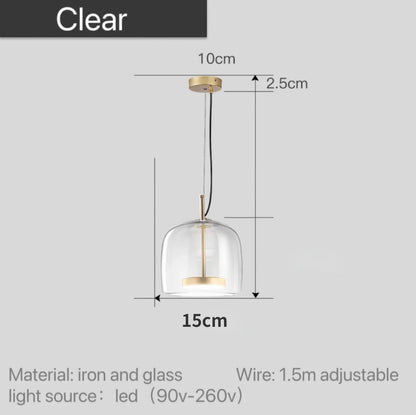 Scandinavische Glazen Hanglamp – Warm Sfeerlicht met Amber, Helder of Grijs Glas – Ø 15, 25 of 35 cm – Moderne Verlichting voor Keuken, Eetkamer en Woonkamer