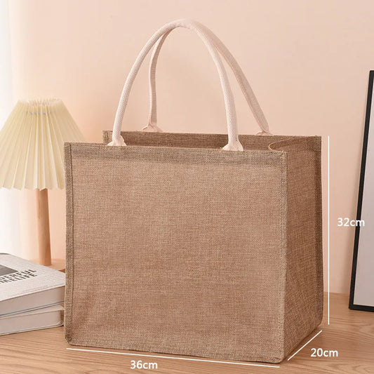 Boho Jute Tote Shopper Tas Handgeschilderd - StudioMarella
