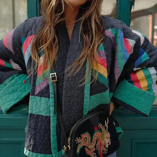 Zachte Regenboog Vest Warme Kimono Jas - StudioMarella