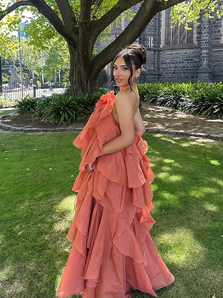 Cataleya Maxi Jurk met Ruches en Lagen Zomerjurk Vrouw