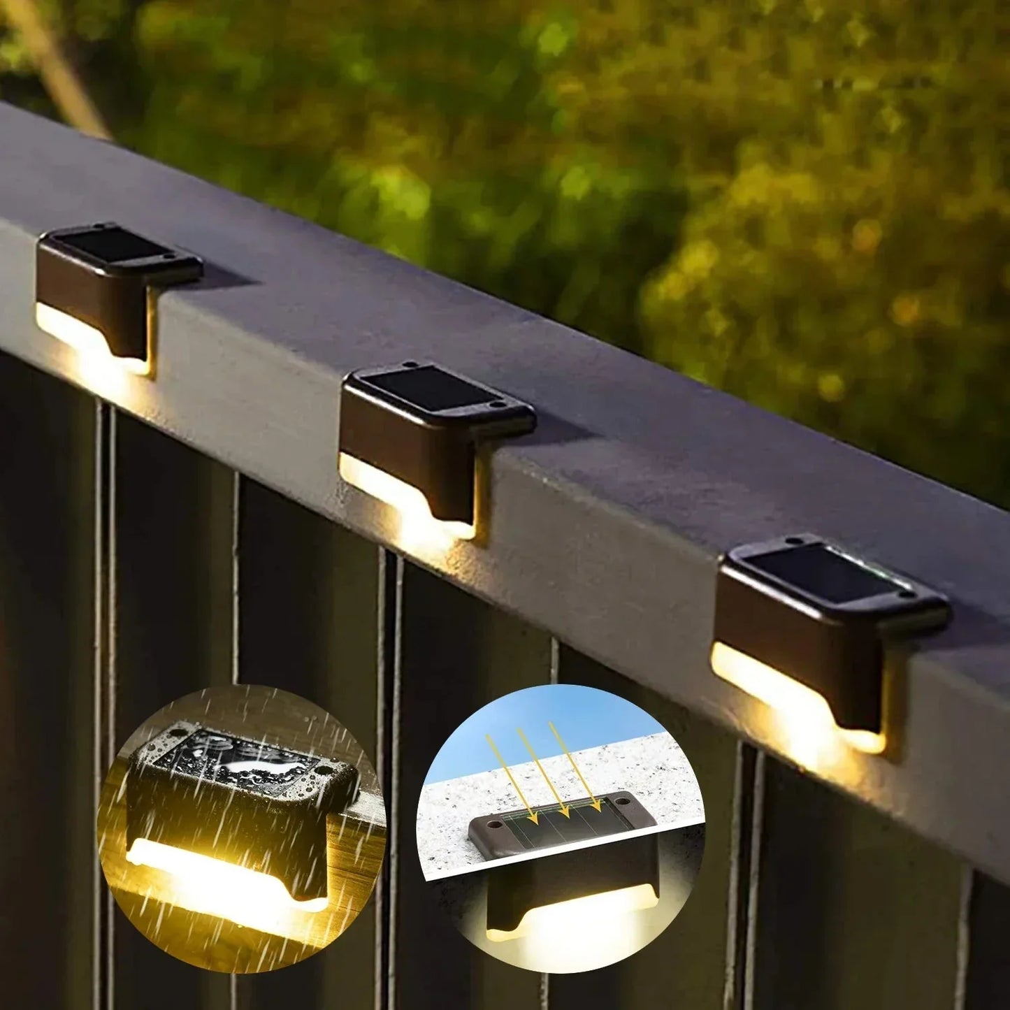 Zonnetuinlampjes Set 8 Stuks Trapverlichting Automatisch Warm of Koud Licht LED 0,5W PVC Waterdicht voor Trappen Terrassen Tuinpaden Zonne-energie Draadloos Schemeringssensor
