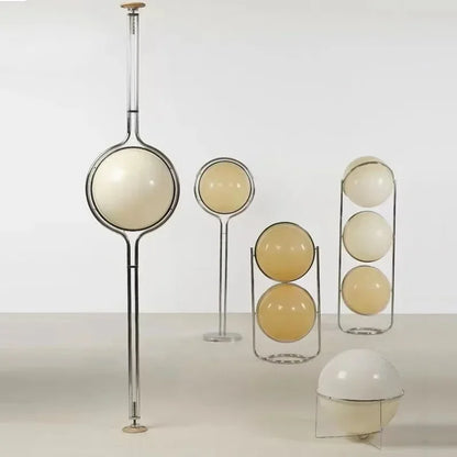 Vloerlamp Bol Wit Acryl Chroom Metaal Art Deco Design E27 LED