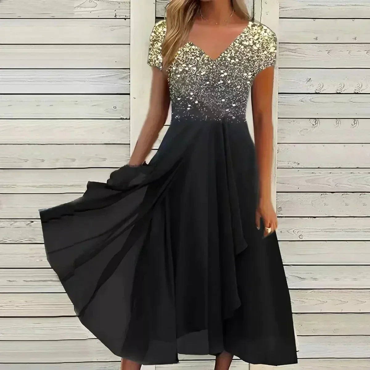 Feestjurk Chiffon Lange Vloeiende Rok Elegant