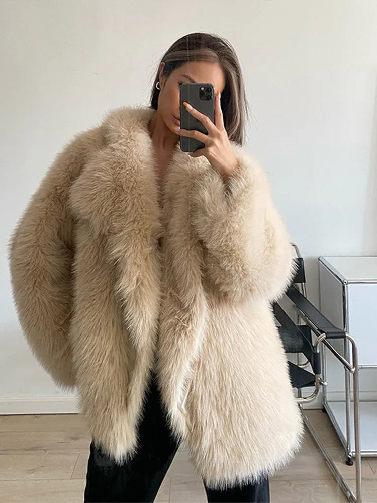 Dames Faux Fur Jas Slank en Stijlvol