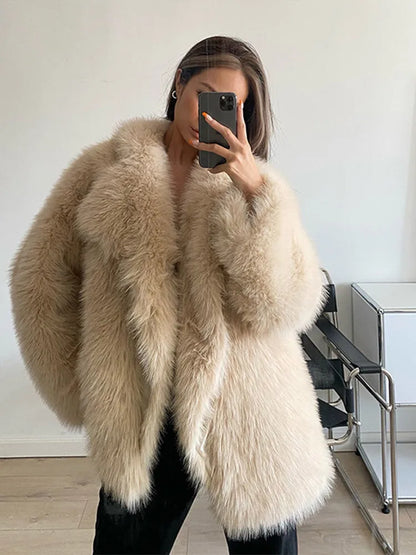 Dames Faux Fur Jas Slank en Stijlvol