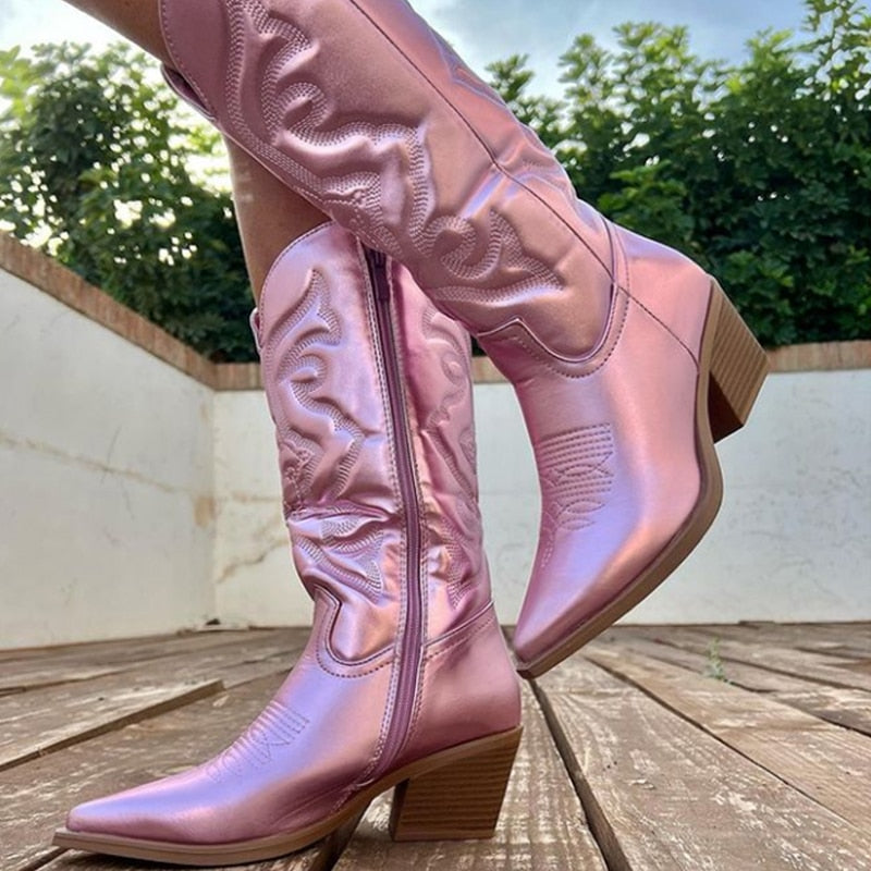 Cowboy Laarzen Roze Vrouwen Laarzen Western Stijl - StudioMarella