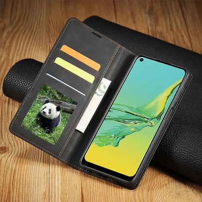 Magnetische Lederen Telefoonhoes Samsung – Stijlvolle Bescherming met Flip-Cover en Kaarthouder