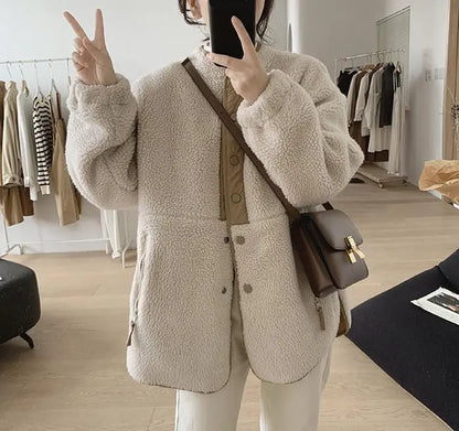 Dames Leren Look Jas Oversized Aruna Stijl