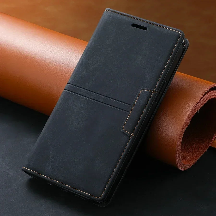 Leren Wallet-Hoesje voor Google Pixel met Magnetische Sluiting en Kaarthouder