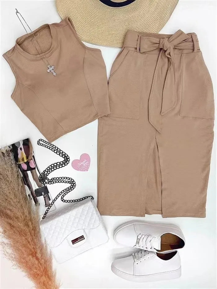 Vrouwelijke Tweedelige Set Casual Kleding