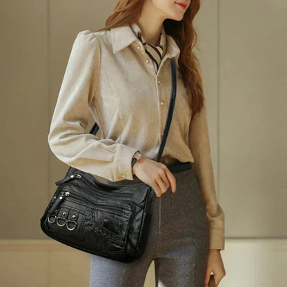 Vintage Handtas Vegan Leer Elegante Schoudertas Dames Retro Stijl Dagelijkse Tas Mode Accessoire Vrouwen