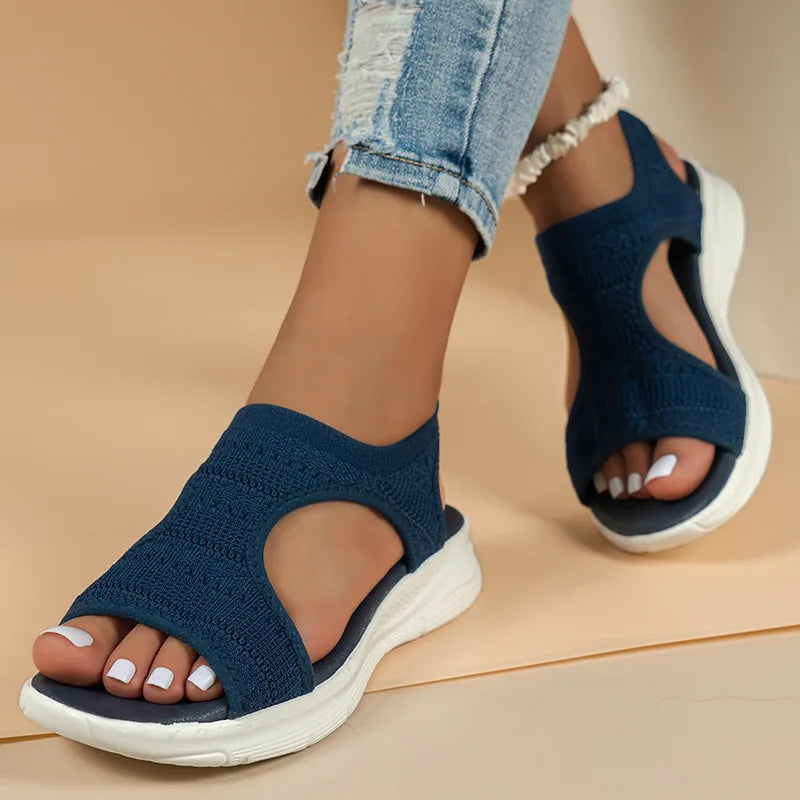 Zomerse Mesh Sandalen met Hak Comfortabel