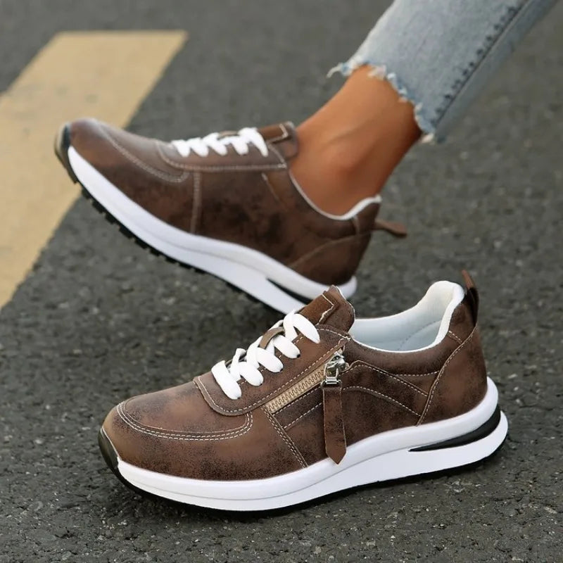 Dames Sneakers Met Rits Comfortabele Pasvorm