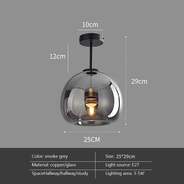 Moderne LED plafondlamp van glas – design plafondverlichting met E27 fitting voor woonkamer, slaapkamer en keuken