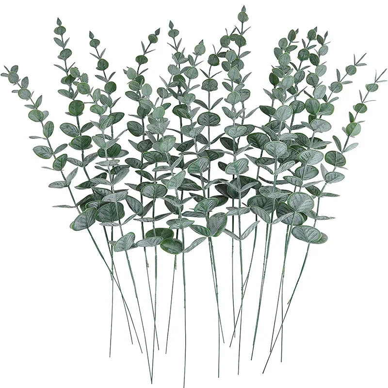 Kunsttak Eucalyptus Groen Naturel – Decoratieve Nep Eucalyptus Takken voor Vaas – Botanische Arrangement Accessoire 41 cm