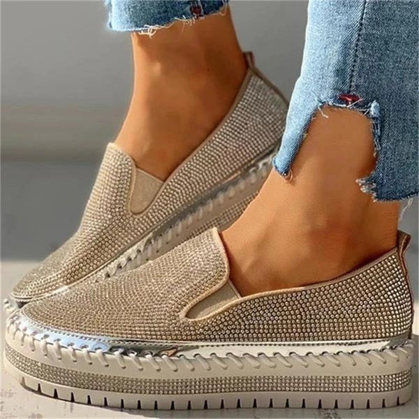 Dames Schoenen Met Glitter Glinsterend Zilver
