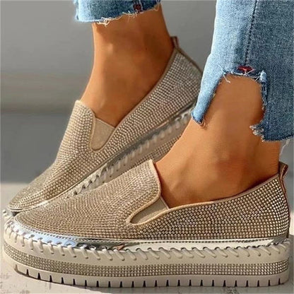Dames Instappers met Glinsterende Strass Steentjes Luxe Design