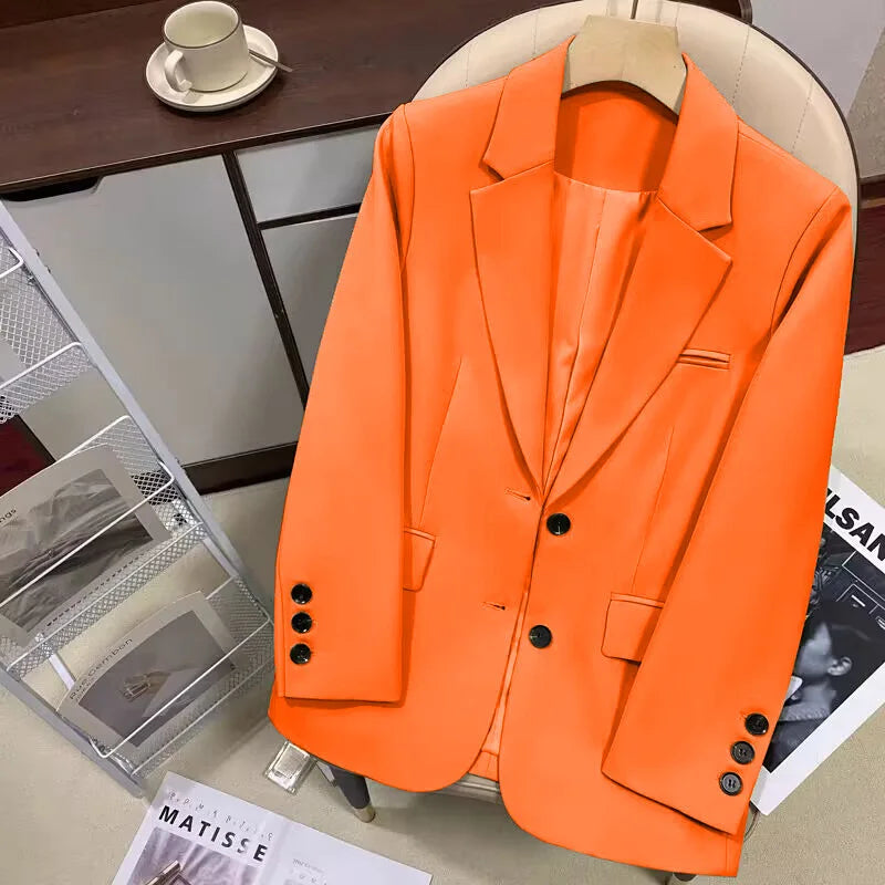 Damesblazer Oranje Langemouwen Elegant Model - StudioMarella
