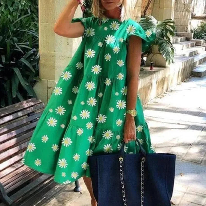 Vrouwen Zomerjurk Losse Vintage Stijl Jurk