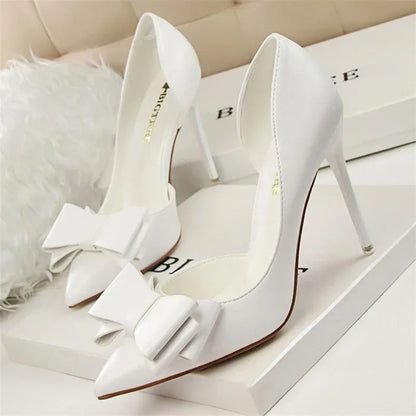 Pumps met Strik Detail en Puntige Neus voor Vrouw