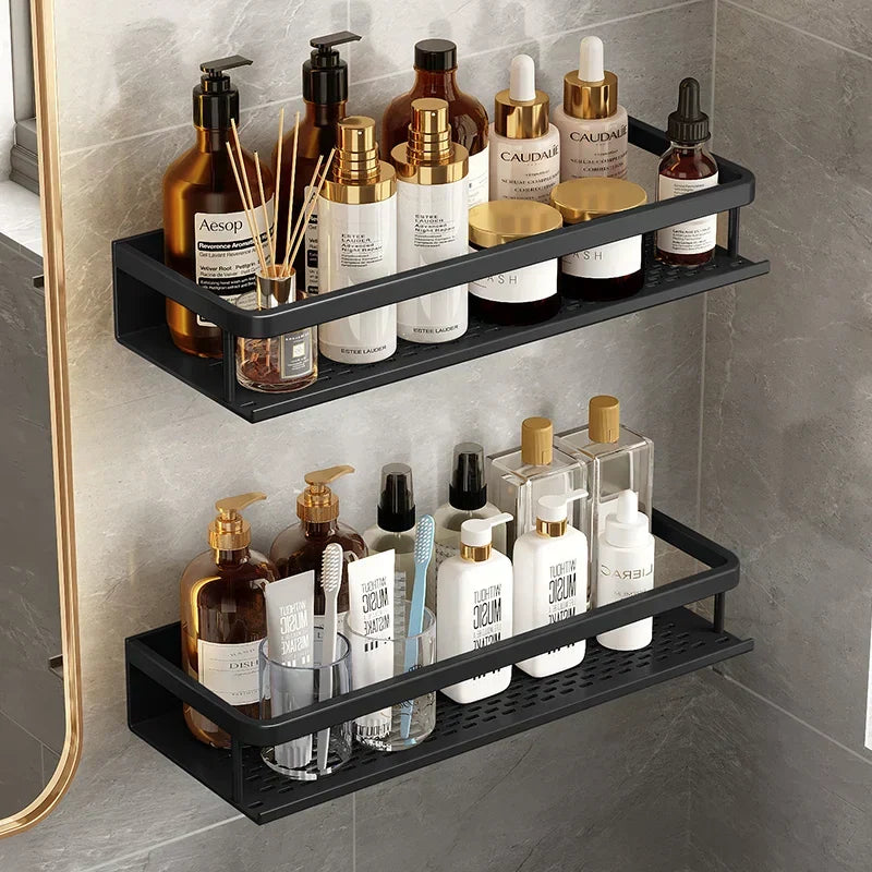 Doucherek Aluminium Zwart 30 50 60cm Wandrek Badkamer Douche Opbergplank Shampoo Rek Ruimtebesparend
