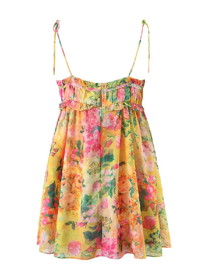 Bloemen Jurk Korte Mouw Elegant Damejurk