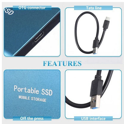 Externe SSD 128GB Compacte Hoge Snelheid Opslag Type-C voor Laptop en PC - Draagbare Mini SSD Schijf voor Databackup en Bestandsoverdracht