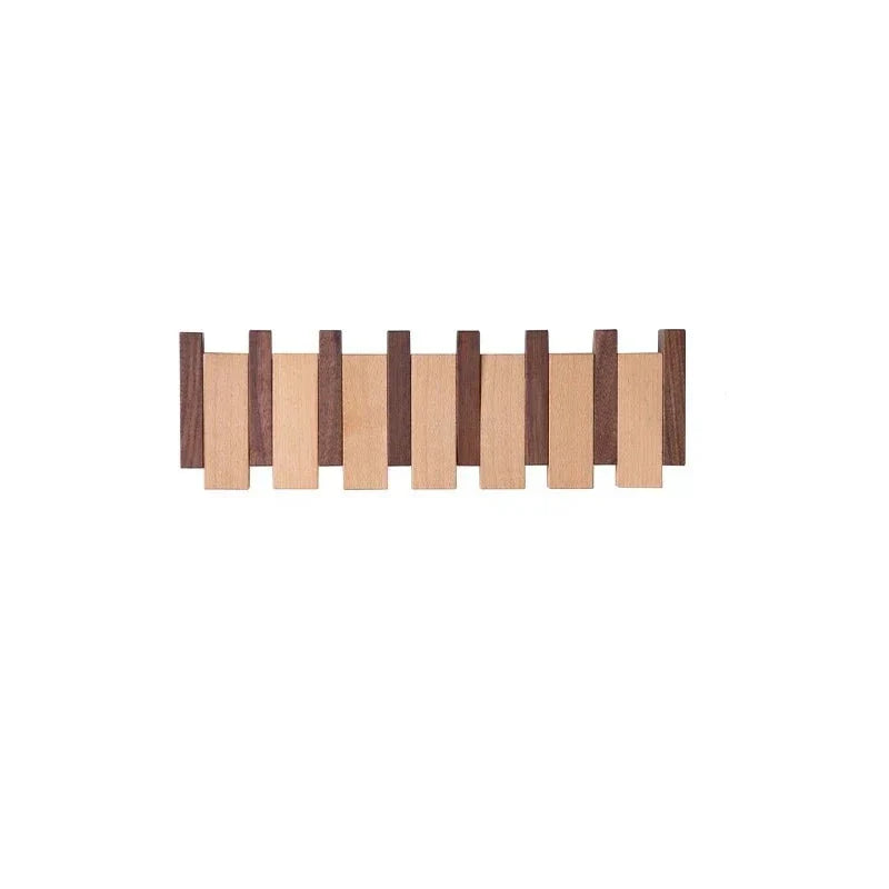 Magnetische Wandkapstok met Inklapbare Haken | 4-10 Haken | Hout