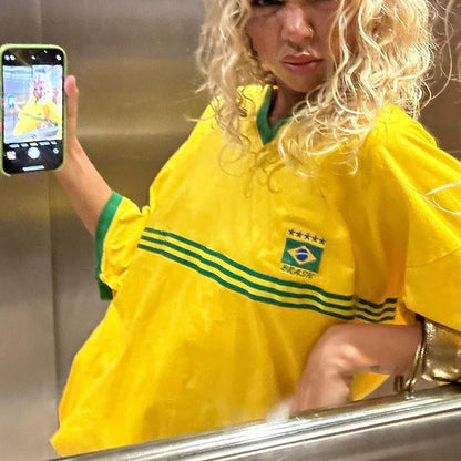 Dames T-Shirt Oversized Sportief Retro Stijl