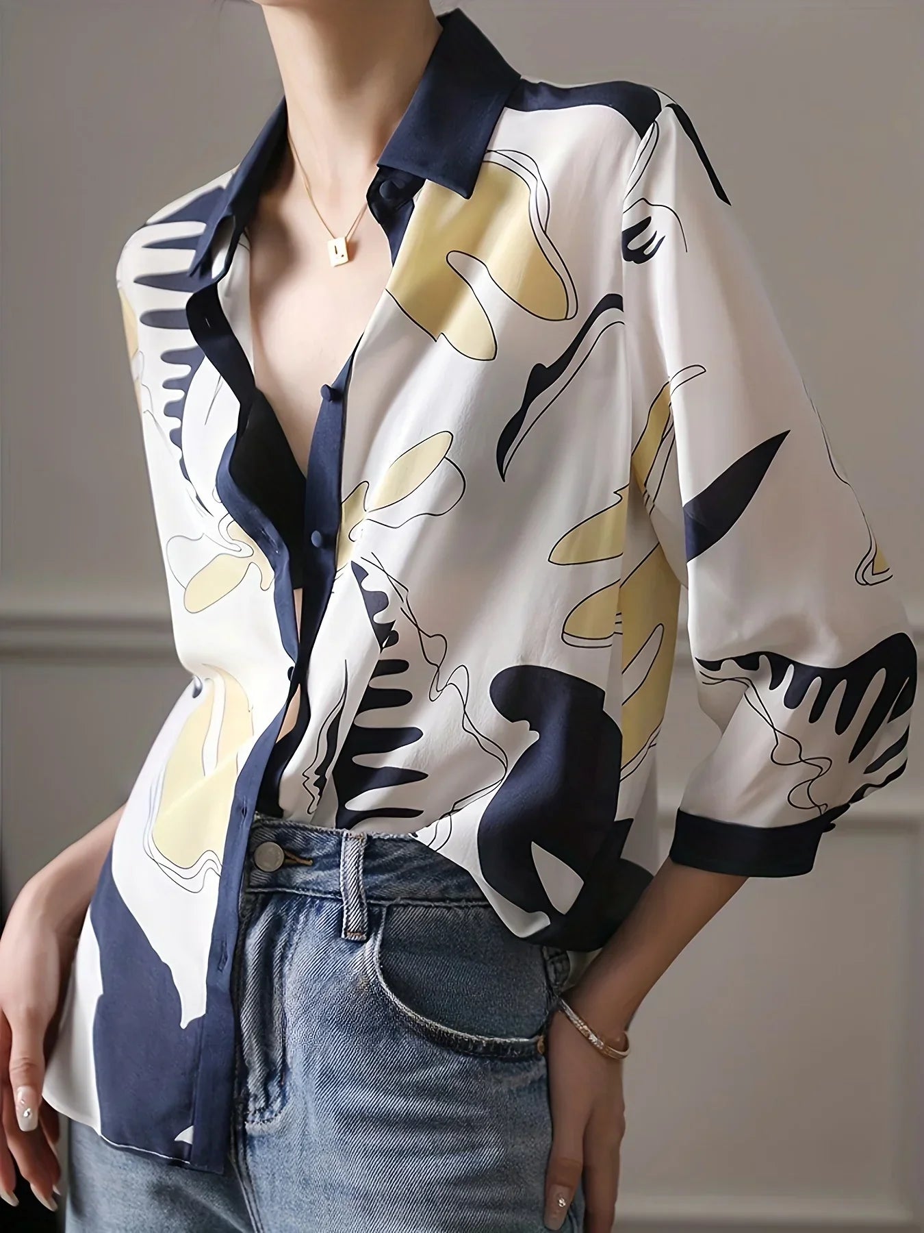 Vrouwelijke Blouse Franse Stijl Elegant