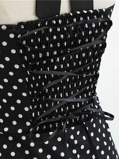 Zomerjurk Polka Dot Retro Jurk met Korte Mouwen