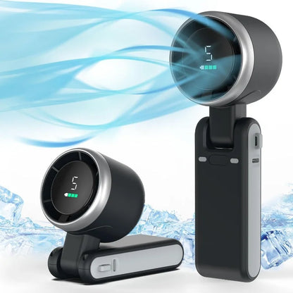 Draagbare Handheld Turboventilator 5 Snelheden Opvouwbaar Compact Reisventilator Oplaadbaar Batterij USB