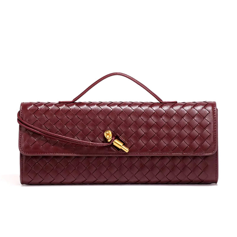 Vegan Leren Clutch Gevlochten Chique Design