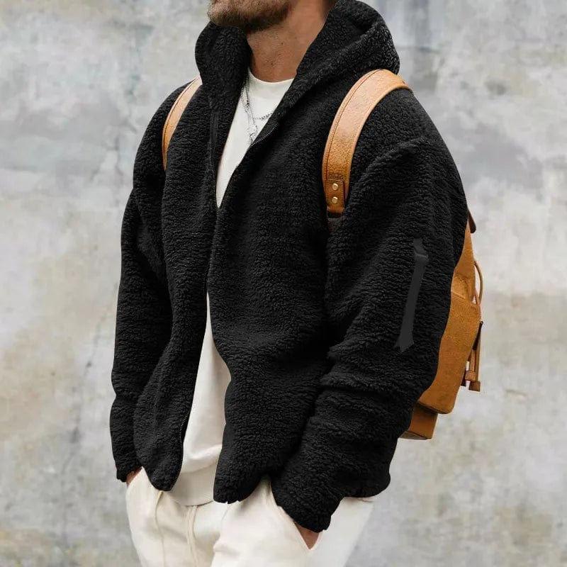 Heren Fleece Jas Warm Gevoerd met Capuchon Zacht