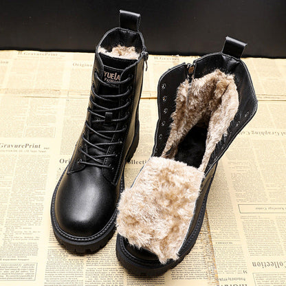 Dames Leren Laarzen Warme Voering Antislip Zool - StudioMarella