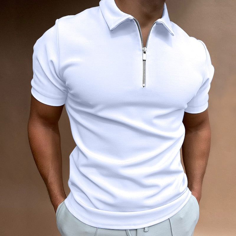 Mannen Polo Shirt met Rits Casual Stijl